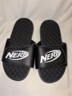 Black NERF slides big kid size 6